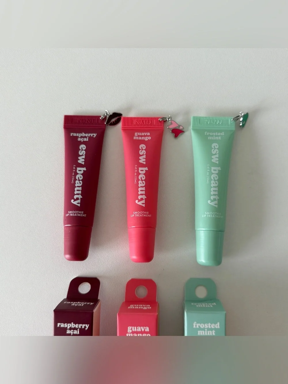 ESW Beauty lip treatment set of 3 with charms